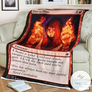 Mh1 123 Fists Of Flame Mtg Game Magic The Gathering Blanket