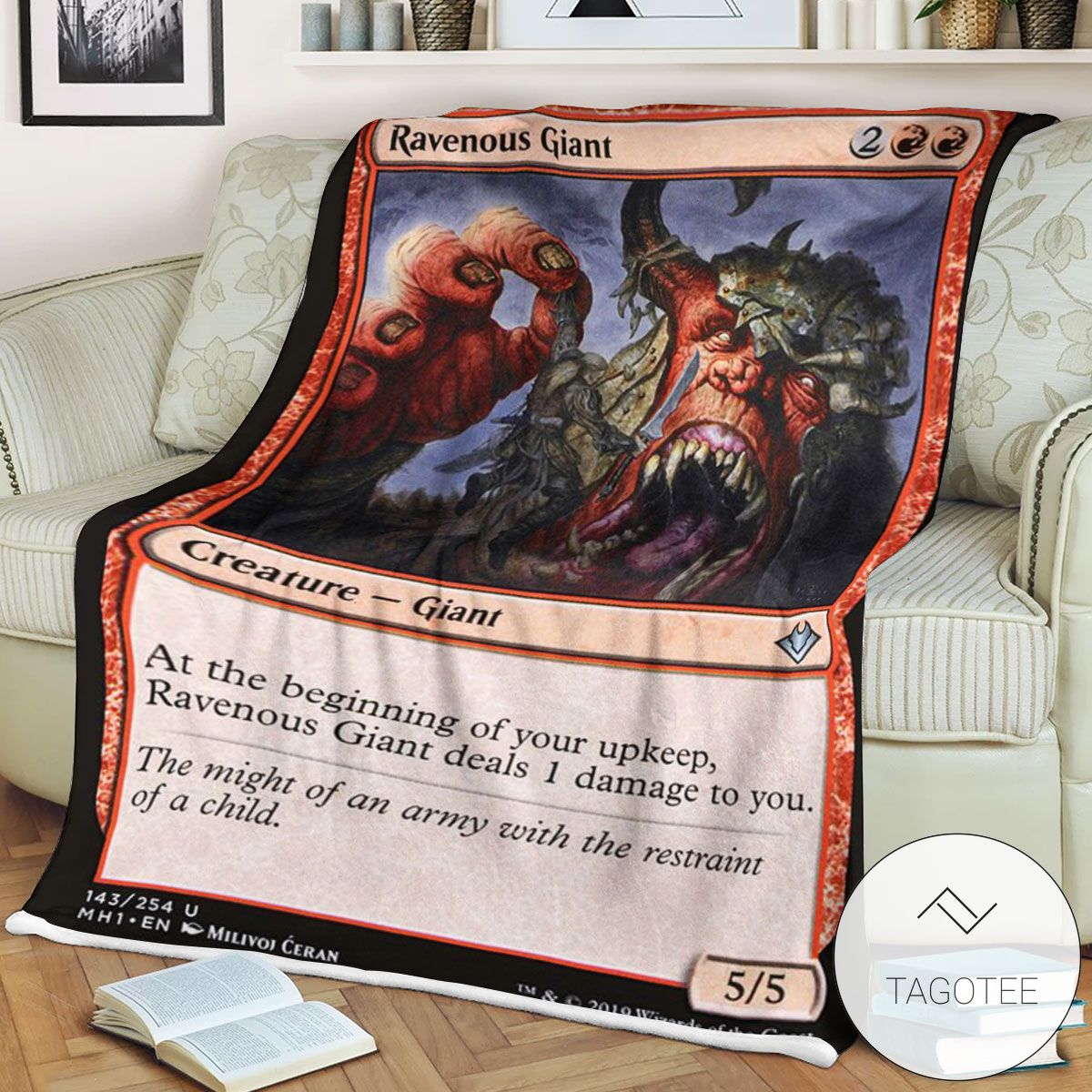 Mh1 143 Ravenous Giant Mtg Game Magic The Gathering Blanket Mh1 143 Ravenous Giant Mtg Game Magic The Gathering Blanket