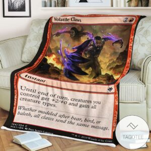 Mh1 154 Volatile Claws Mtg Game Magic The Gathering Blanket