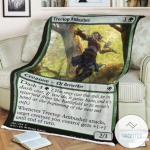 Mh1 186 Treetop Ambusher Mtg Game Magic The Gathering Blanket