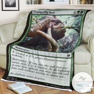 Mh1 187 Trumpeting Herd Mtg Game Magic The Gathering Blanket