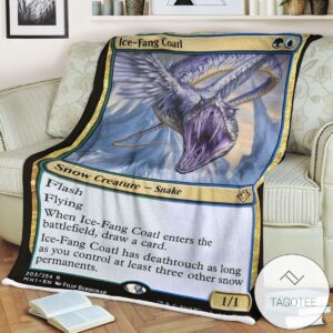 Mh1 203 Ice Fang Coatl Mtg Game Magic The Gathering Blanket