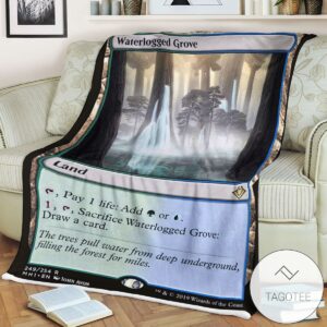 Mh1 249 Waterlogged Grove Mtg Game Magic The Gathering Blanket