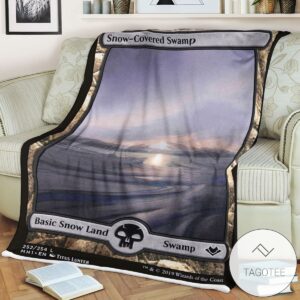 Mh1 252 Snow Covered Swamp Mtg Game Magic The Gathering Blanket