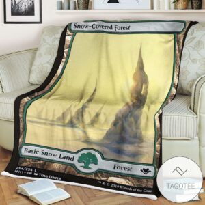 Mh1 254 Snow Covered Forest Mtg Game Magic The Gathering Blanket