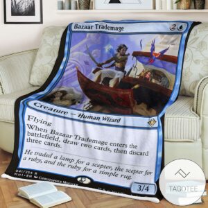 Mh1 41 Bazaar Trademage Mtg Game Magic The Gathering Blanket