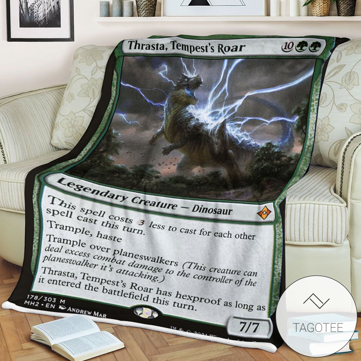 Mh2 178 Thrasta Tempest S Roar Mtg Game Magic The Gathering Blanket Mh2 178 Thrasta Tempest S Roar Mtg Game Magic The Gathering Blanket