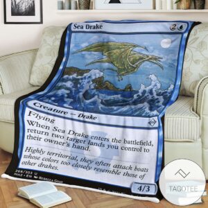Mh2 268 Sea Drake Mtg Game Magic The Gathering Blanket