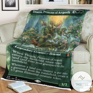 Mh2 319 Titania Protector Of Argoth Mtg Game Magic The Gathering Blanket