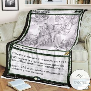 Mh2 357 Sylvan Anthem Mtg Game Magic The Gathering Blanket