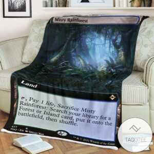 Mh2 477 Misty Rainforest Mtg Game Magic The Gathering Blanket