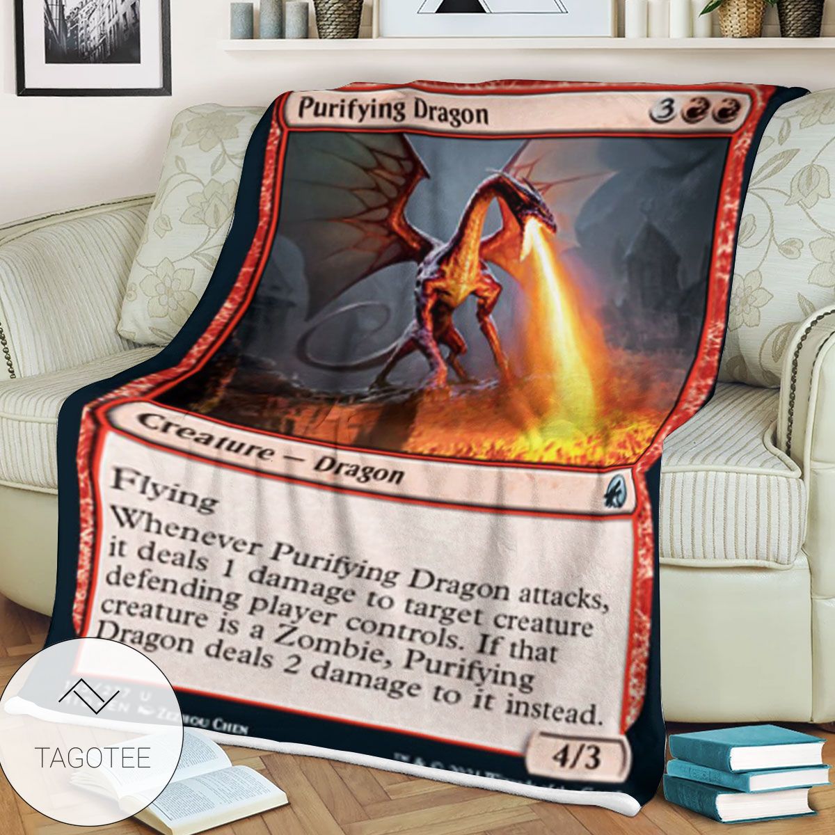 Mid 155 Purifying Dragon Mtg Game Magic The Gathering Blanket Mid 155 Purifying Dragon Mtg Game Magic The Gathering Blanket