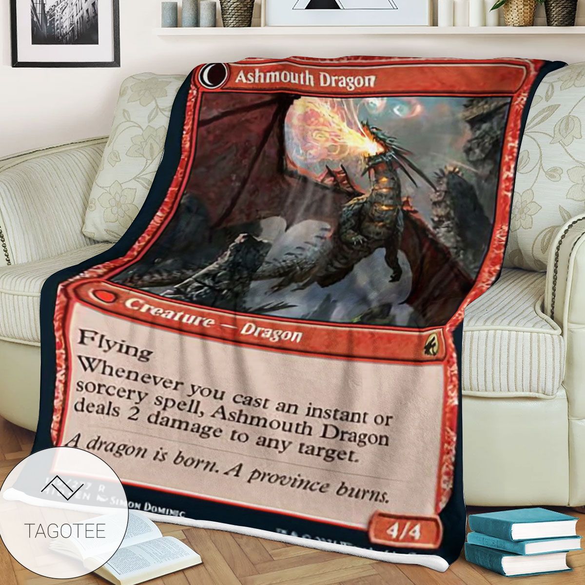 Mid 159 Ashmouth Dragon Mtg Game Magic The Gathering Blanket Mid 159 Ashmouth Dragon Mtg Game Magic The Gathering Blanket