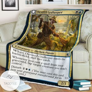 Mid 218 Devoted Grafkeeper Mtg Game Magic The Gathering Blanket