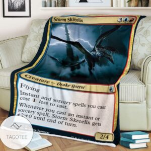 Mid 243 Storm Skreelix Mtg Game Magic The Gathering Blanket