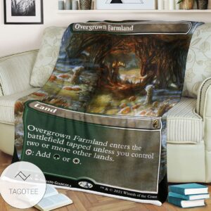 Mid 283 Overgrown Farmland Mtg Game Magic The Gathering Blanket