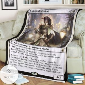 Mid 37 Sungold Sentinel Mtg Game Magic The Gathering Blanket