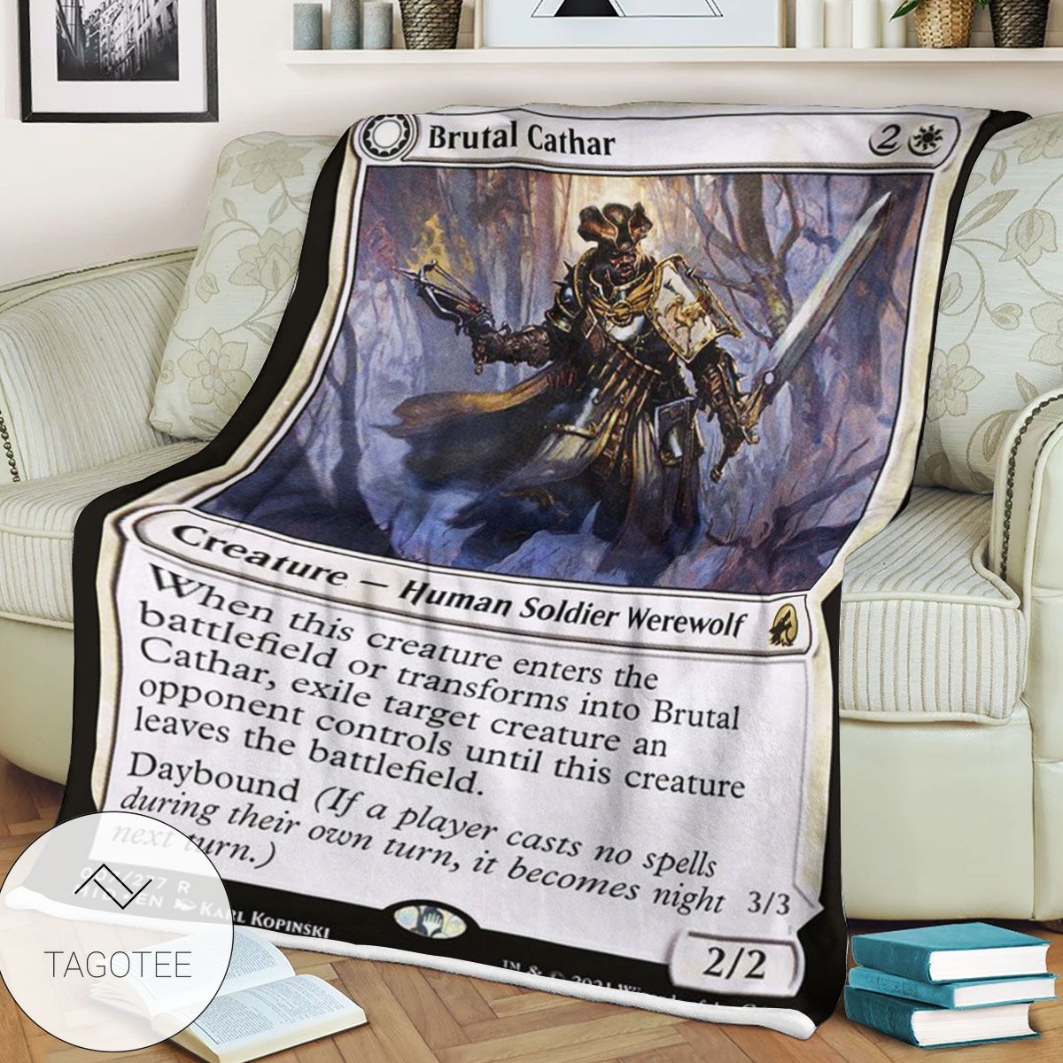 Mid 7 Brutal Cathar Mtg Game Magic The Gathering Blanket Mid 7 Brutal Cathar Mtg Game Magic The Gathering Blanket