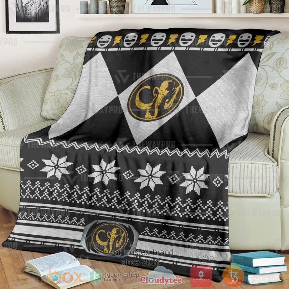 Mighty Morphin Black Power Rangers Ugly Christmas Custom Soft Blanket Mighty Morphin Black Power Rangers Ugly Christmas Custom Soft Blanket