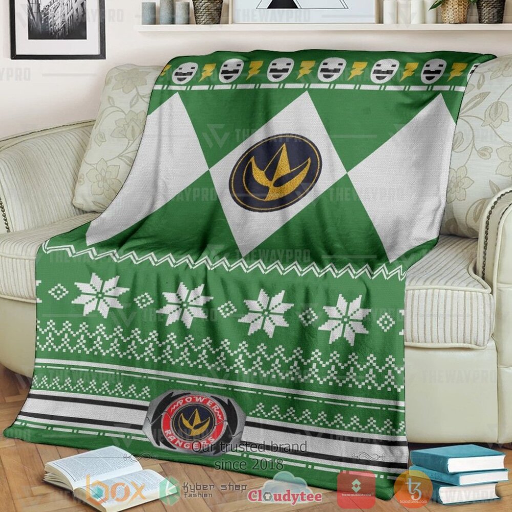 Mighty Morphin Green Power Rangers Ugly Christmas Custom Soft Blanket Mighty Morphin Green Power Rangers Ugly Christmas Custom Soft Blanket