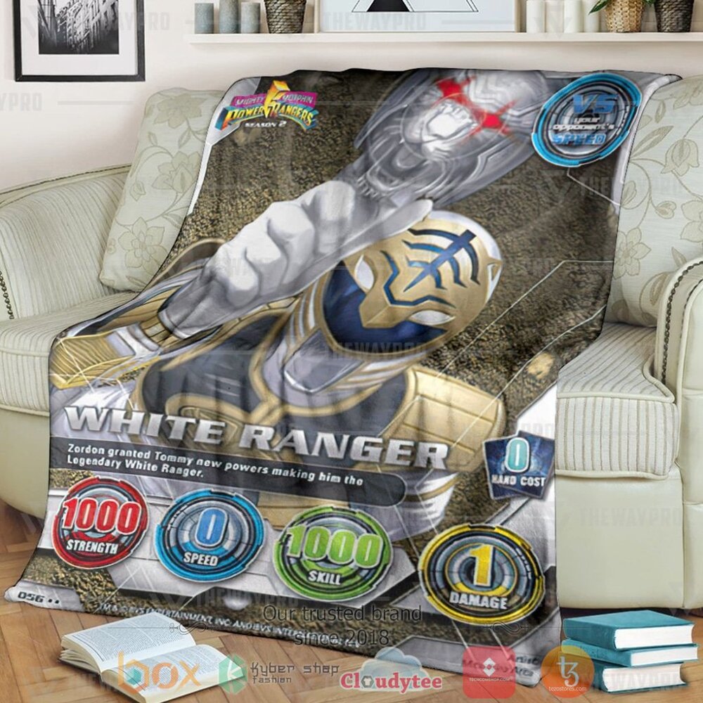 Mighty Morphin White Power Ranger Custom Soft Blanket Mighty Morphin White Power Ranger Custom Soft Blanket
