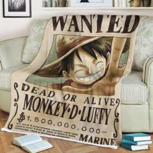 Monkey D Luffy One Piece Wanted Dead Or Alive Blanket