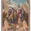 Mount Rushmore And Native American Pattern Blanket
