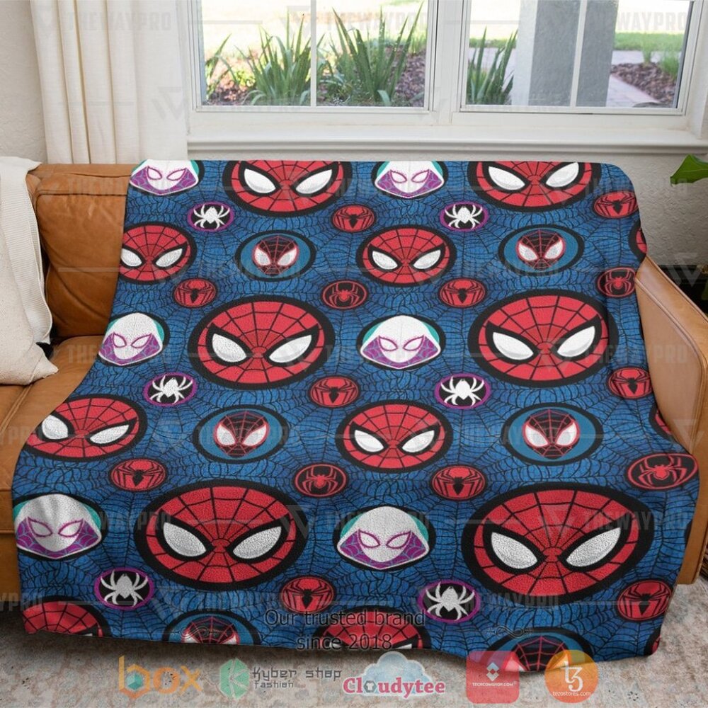 Movie Superhero Spider Verse Pattern Custom Soft Blanket Movie Superhero Spider Verse Pattern Custom Soft Blanket