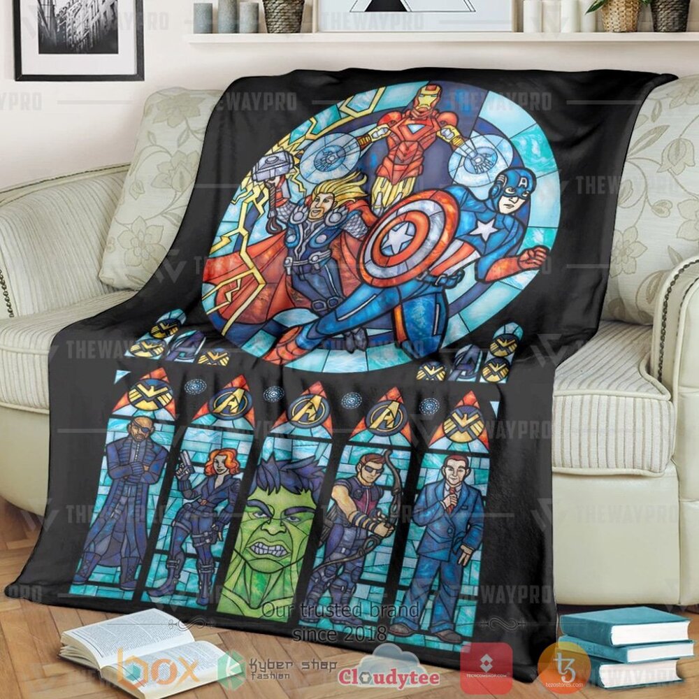 Movie Superheroes Stained Glass Custom Soft Blanket Movie Superheroes Stained Glass Custom Soft Blanket