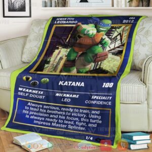 Movie Tmnt Leonardo Card Custom Soft Blanket 2