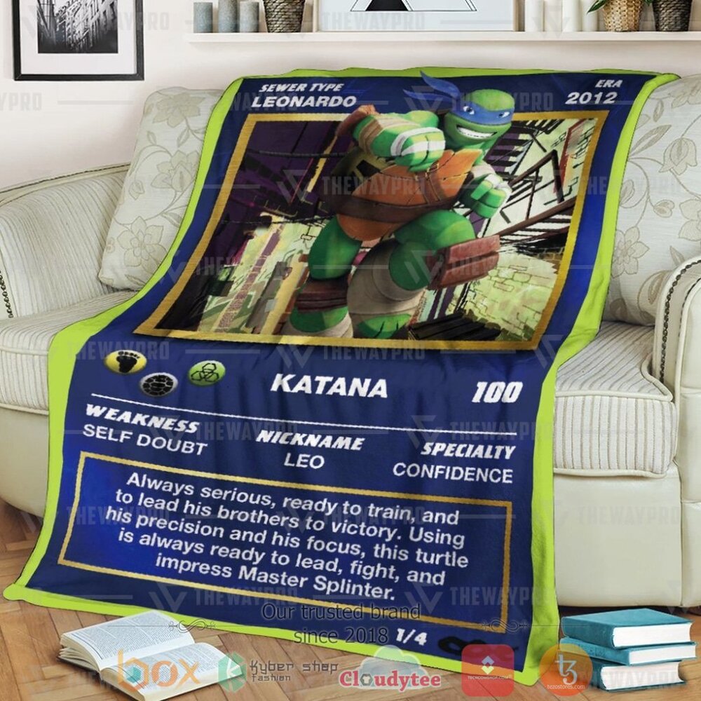 Movie Tmnt Leonardo Card Custom Soft Blanket 2 Movie Tmnt Leonardo Card Custom Soft Blanket 2