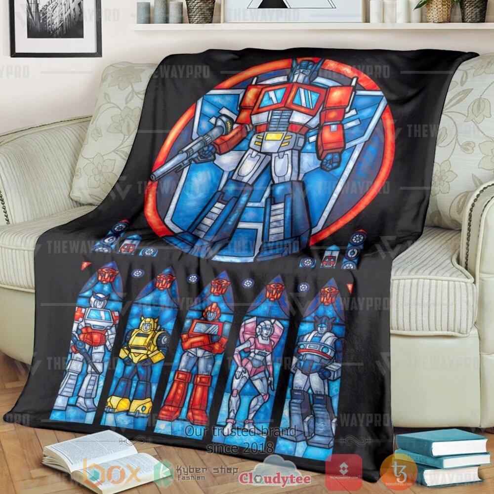 Movie Transformer Stained Glass Custom Soft Blanket Movie Transformer Stained Glass Custom Soft Blanket