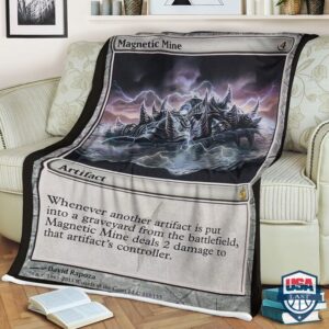 Mtg Card Game Magnetic Mine Fleece Blanket