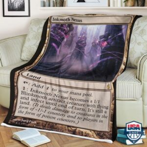 Mtg Game Mbs Inkmoth Nexus Card Fleece Blanket
