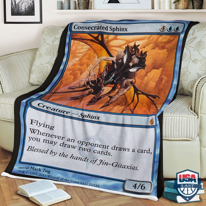 Mtg Magic The Gathering Consecrated Sphinx Fleece Blanket Mtg Magic The Gathering Consecrated Sphinx Fleece Blanket