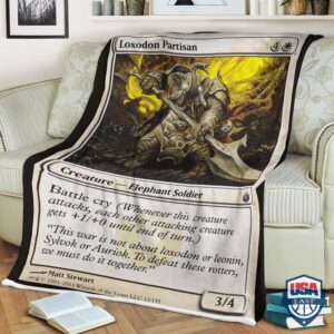 Mtg Magic The Gathering Loxodon Partisan Quilt Blanket