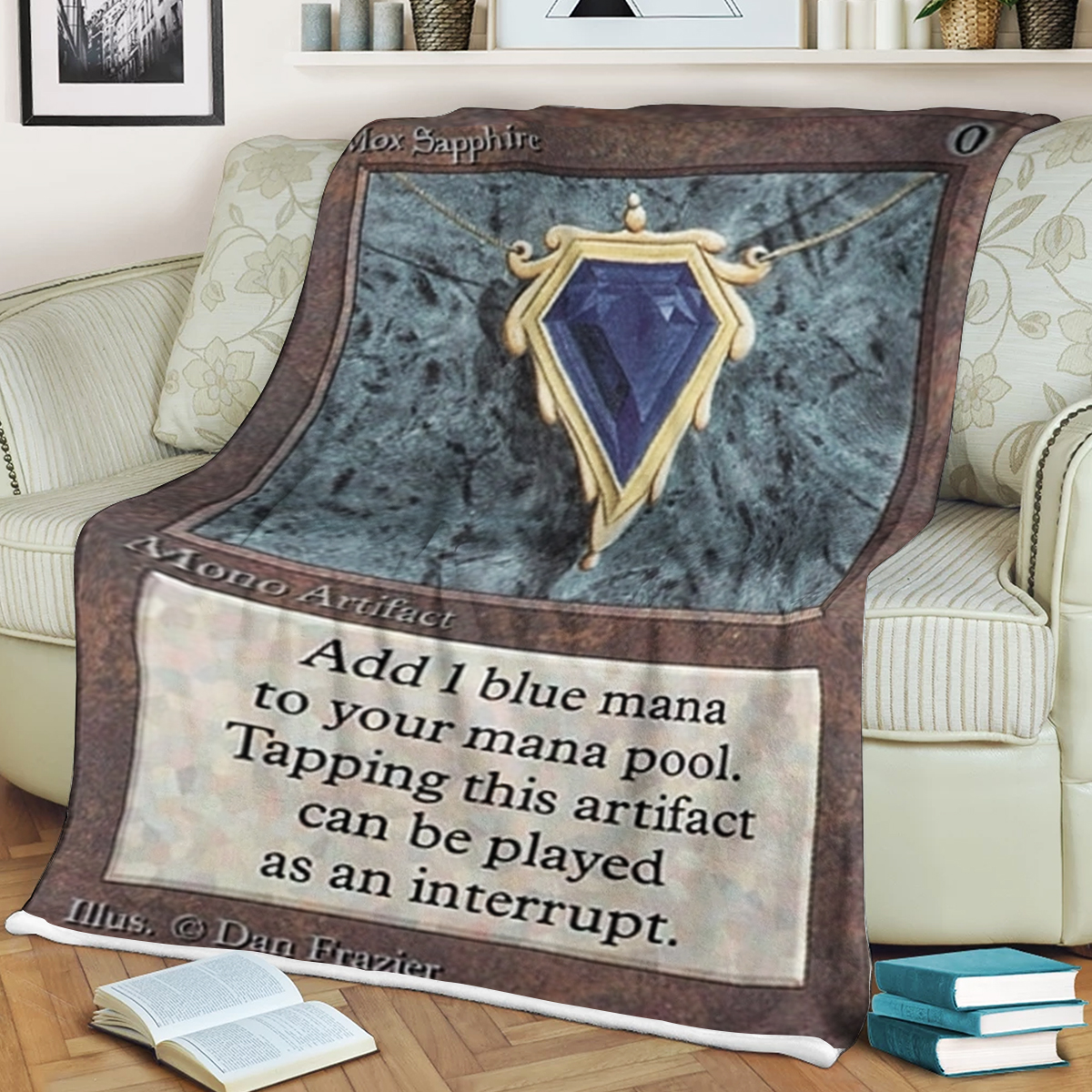 Mtg Magic The Gathering Mox Sapphire Blanket Mtg Magic The Gathering Mox Sapphire Blanket