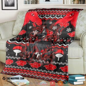 Naruto Shippuden Itachi Summoning Crow Christmas Ugly Soft Blanket