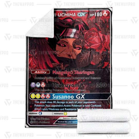 Naruto Shippuden Itachi Uchiha X Pokemon Soft Blanket Naruto Shippuden Itachi Uchiha X Pokemon Soft Blanket