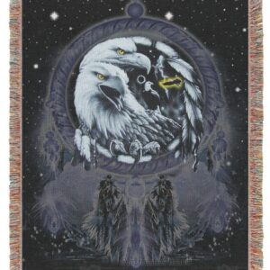 Native American Eagle Dreamcatcher Pattern Blanket