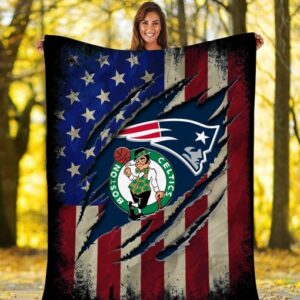 Nfl Boston Celtics New England Patriots Blanket