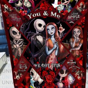 Nightmare Before Christmas Skellington And Sally Personalized Blanket