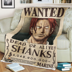 One Piece Shanks Wanted Soft Blanket