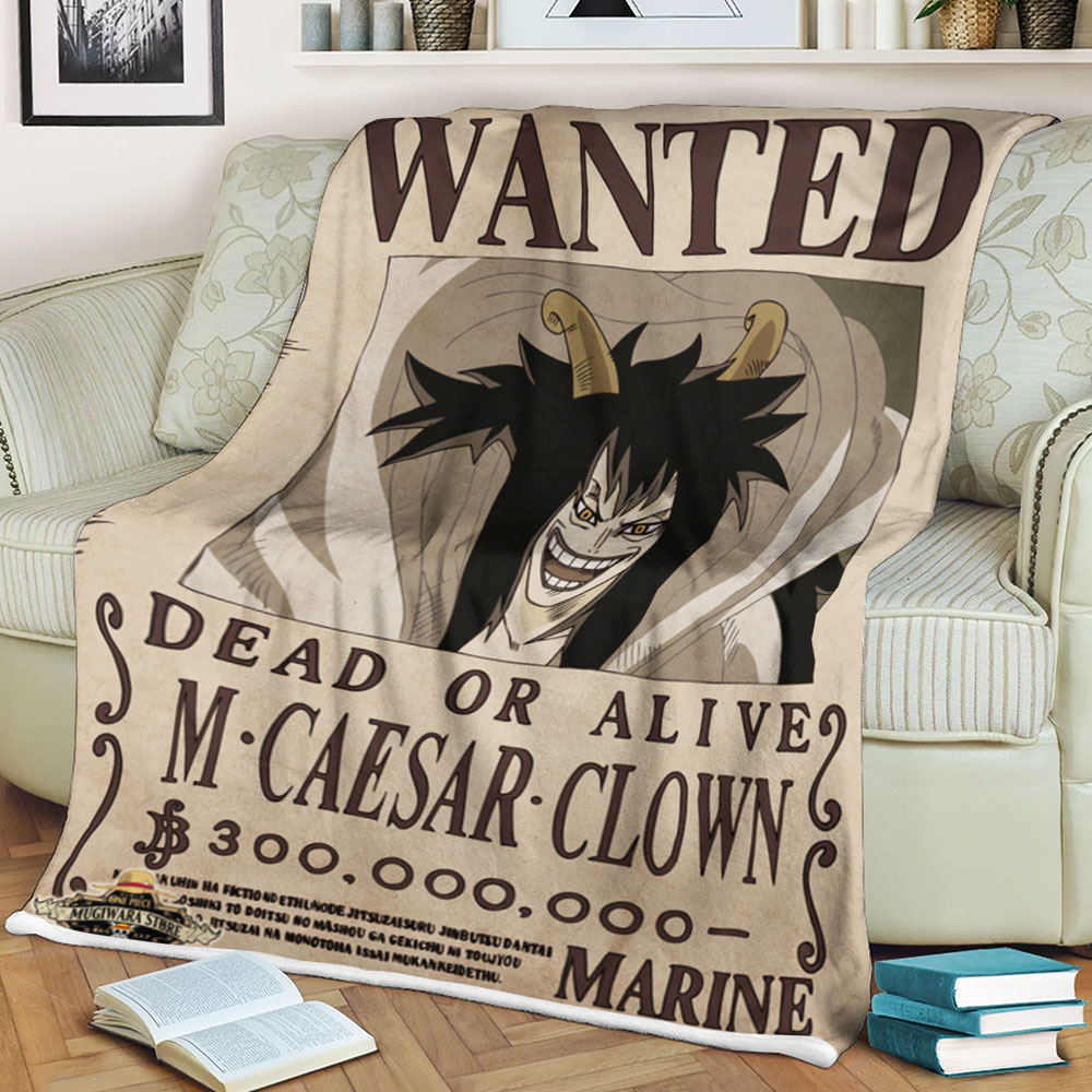 One Piece Wanted Dead Or Alive M Caesar Clown Blanket One Piece Wanted Dead Or Alive M Caesar Clown Blanket