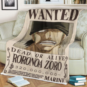 One Piece Wanted Dead Or Alive Roronoa Zoro Blanket