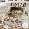 Op One Piece Roronoa Zoro 27S Current Wanted Blanket