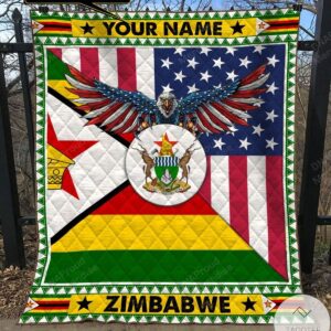 Personalized America Zimbabwe Blanket Quilt