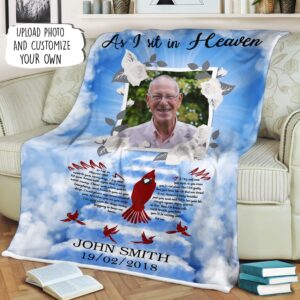 Personalized As I Sit In The Heaven And I Watch You Everyday Blanket 2
