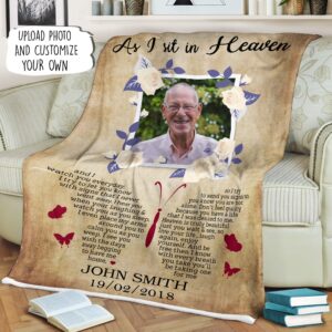 Personalized As I Sit In The Heaven And I Watch You Everyday Blanket