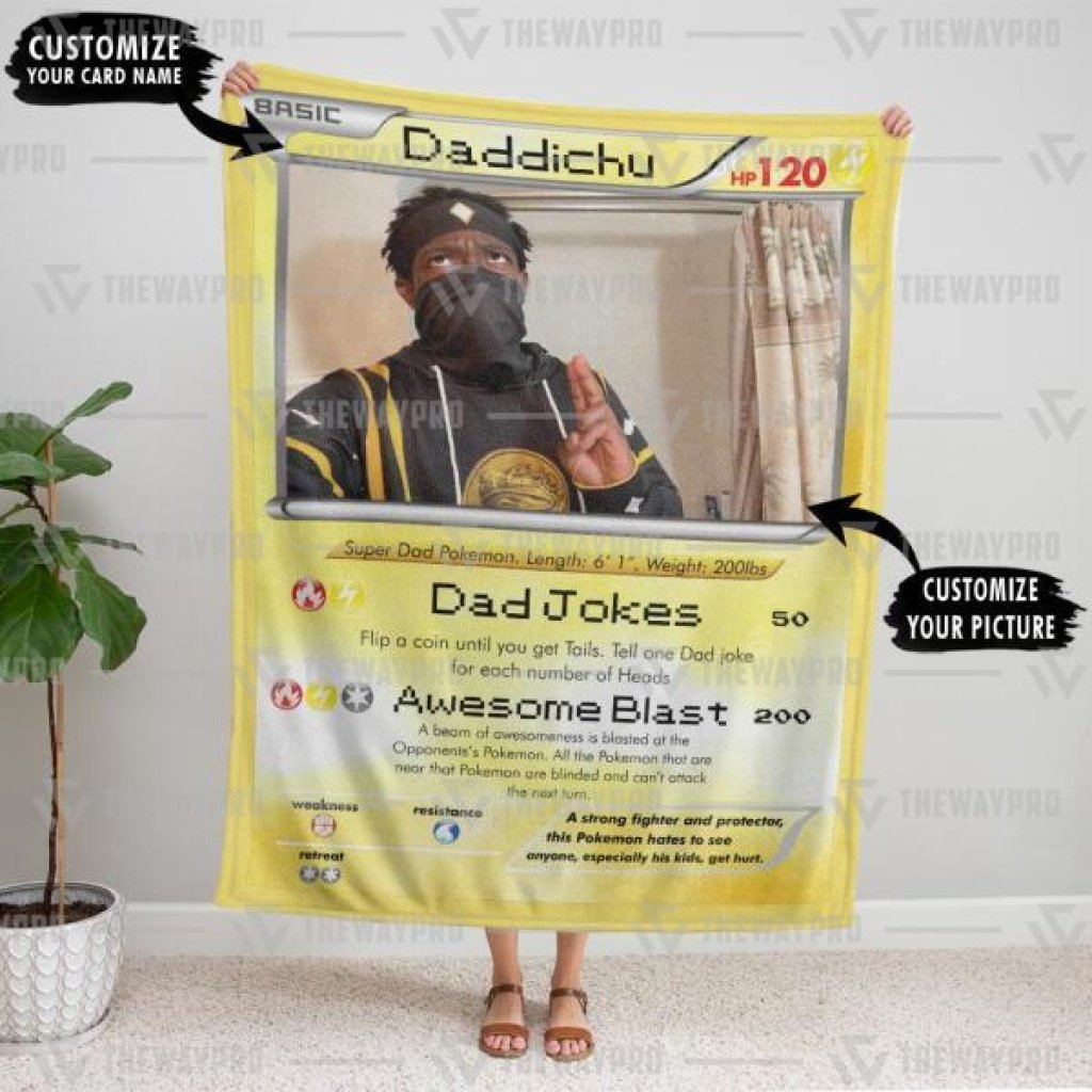 Personalized Daddichu Card Custom Pokemon Blanket Personalized Daddichu Card Custom Pokemon Blanket